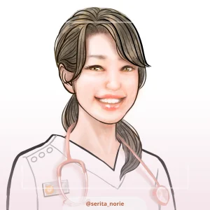 聴診器を首にぶら下げた女性の看護師のイラスト