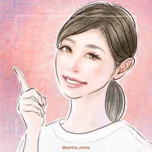 人差し指でポーズをした女性のイラスト