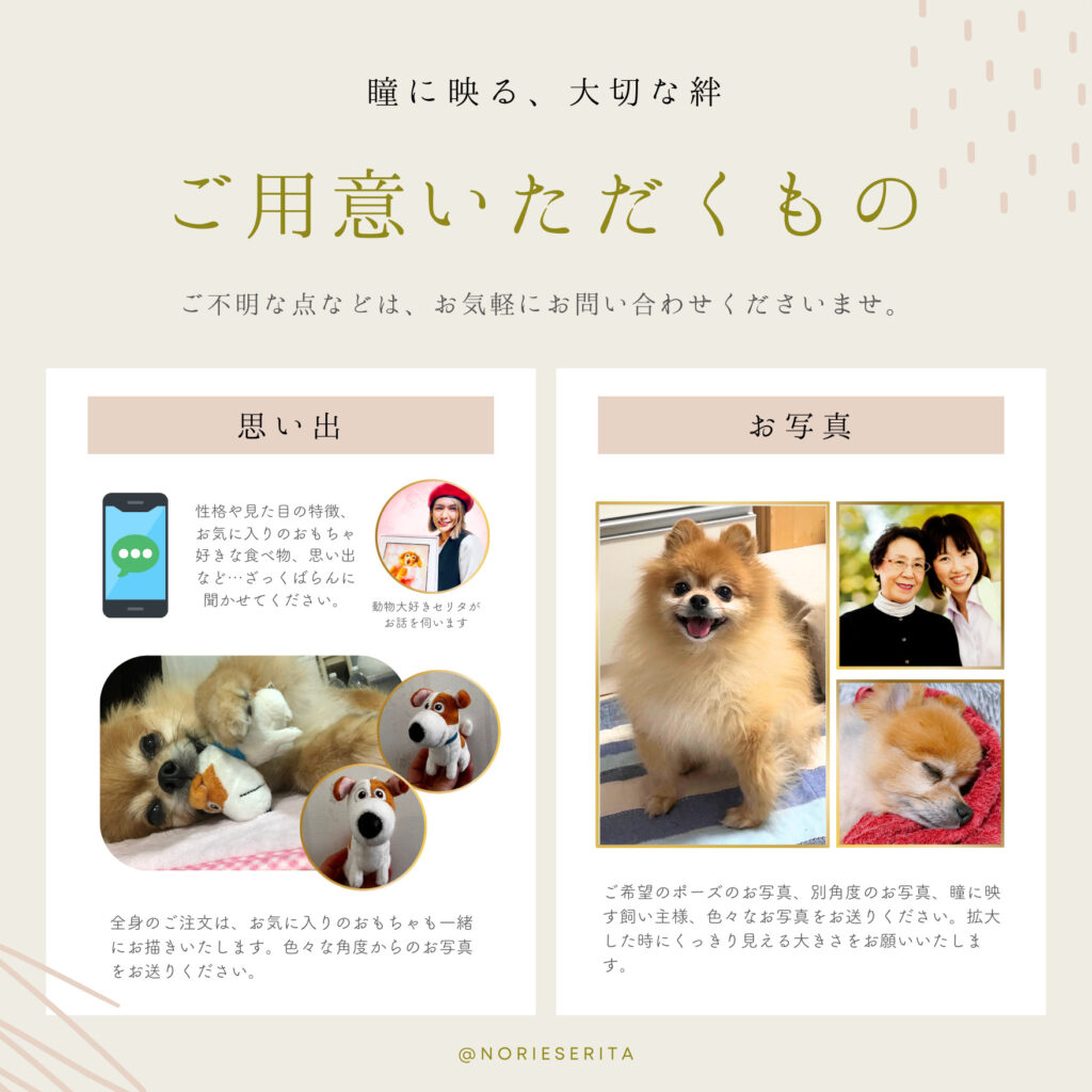 犬の似顔絵の用意するもの